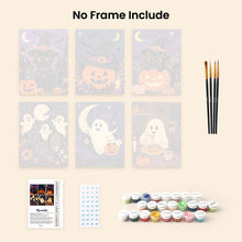 Load image into Gallery viewer, Mini Paint by numbers 6"x8" (6 pieces) - Spooky Season Friends