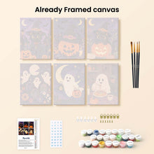 Load image into Gallery viewer, Mini Paint by numbers 6"x8" (6 pieces) - Spooky Season Friends