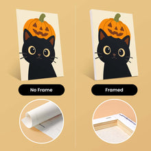 Load image into Gallery viewer, Mini Paint by numbers 6"x8" (6 pieces) - Spooky Cat Night