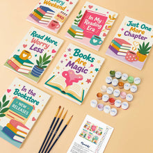 Load image into Gallery viewer, Mini Paint by numbers 6"x8" (6 pieces) - Book Lover Mood