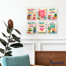 Load image into Gallery viewer, Mini Paint by numbers 6"x8" (6 pieces) - Book Lover Mood
