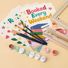 Load image into Gallery viewer, Mini Paint by numbers 6"x8" (6 pieces) - Book Lover Mood