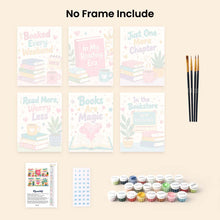 Load image into Gallery viewer, Mini Paint by numbers 6"x8" (6 pieces) - Book Lover Mood
