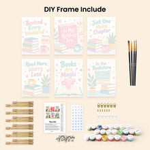 Load image into Gallery viewer, Mini Paint by numbers 6"x8" (6 pieces) - Book Lover Mood