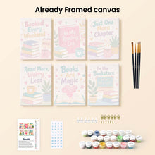 Load image into Gallery viewer, Mini Paint by numbers 6"x8" (6 pieces) - Book Lover Mood