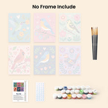 Load image into Gallery viewer, Mini Paint by numbers 6"x8" (6 pieces) - Bloom and Birdsong