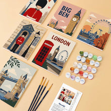 Load image into Gallery viewer, Mini Paint by numbers 6"x8" (6 pieces) - London Postcards