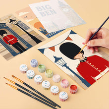 Load image into Gallery viewer, Mini Paint by numbers 6"x8" (6 pieces) - London Postcards