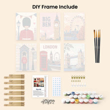 Load image into Gallery viewer, Mini Paint by numbers 6"x8" (6 pieces) - London Postcards