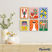 Load image into Gallery viewer, Mini Paint by Numbers Set 6"x8" (6 pieces) - Pop Art Pantry