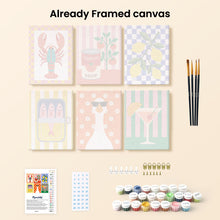 Load image into Gallery viewer, Mini Paint by Numbers Set 6"x8" (6 pieces) - Pop Art Pantry