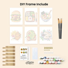 Load image into Gallery viewer, Mini Paint by Numbers Set 6"x8" (6 pieces) - Tasty Food Set