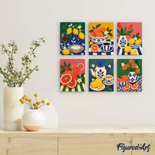Load image into Gallery viewer, Mini Paint by Numbers Set 6"x8" (6 pieces) - Italian Table Collection