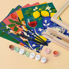 Load image into Gallery viewer, Mini Paint by Numbers Set 6"x8" (6 pieces) - Italian Table Collection
