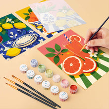 Load image into Gallery viewer, Mini Paint by Numbers Set 6"x8" (6 pieces) - Italian Table Collection