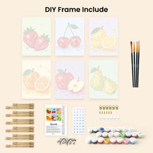 Load image into Gallery viewer, Mini Paint by Numbers Set 6"x8" (6 pieces) - Disco Fruit Collection