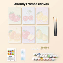 Load image into Gallery viewer, Mini Paint by Numbers Set 6"x8" (6 pieces) - Disco Fruit Collection
