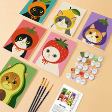Load image into Gallery viewer, Mini Paint by Numbers Set 6"x8" (6 pieces) - Veggie Garden Heads