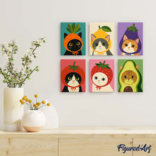 Load image into Gallery viewer, Mini Paint by Numbers Set 6"x8" (6 pieces) - Veggie Garden Heads