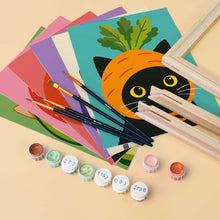 Load image into Gallery viewer, Mini Paint by Numbers Set 6"x8" (6 pieces) - Veggie Garden Heads