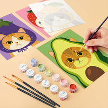 Load image into Gallery viewer, Mini Paint by Numbers Set 6"x8" (6 pieces) - Veggie Garden Heads