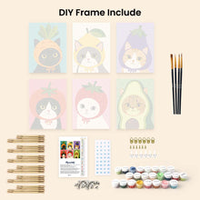 Load image into Gallery viewer, Mini Paint by Numbers Set 6"x8" (6 pieces) - Veggie Garden Heads