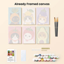 Load image into Gallery viewer, Mini Paint by Numbers Set 6"x8" (6 pieces) - Veggie Garden Heads