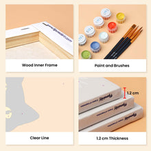 Load image into Gallery viewer, Mini Paint by Numbers Set 6"x8" (6 pieces) - Black Cat Peekaboo
