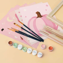 Load image into Gallery viewer, Mini Paint by Numbers Set 6"x8" (6 pieces) - Cute Pink Halloween
