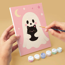 Load image into Gallery viewer, Mini Paint by Numbers Set 6"x8" (6 pieces) - Cute Pink Halloween