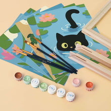 Load image into Gallery viewer, Mini Paint by Numbers Set 6"x8" (6 pieces) - Pond Life