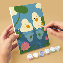 Load image into Gallery viewer, Mini Paint by Numbers Set 6"x8" (6 pieces) - Pond Life