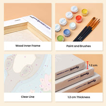 Load image into Gallery viewer, Mini Paint by Numbers Set 6"x8" (6 pieces) - Pond Life