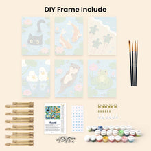Load image into Gallery viewer, Mini Paint by Numbers Set 6"x8" (6 pieces) - Pond Life