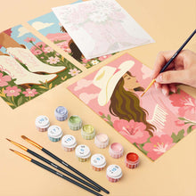 Load image into Gallery viewer, Mini Paint by Numbers Set 6"x8" (6 pieces) - Pink Cowgirl