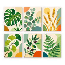 Load image into Gallery viewer, Mini Paint by Numbers Set 6"x8" (6 pieces) - Botanical Illustrations Figured'Art