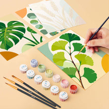 Load image into Gallery viewer, Mini Paint by Numbers Set 6"x8" (6 pieces) - Botanical Illustrations