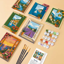 Load image into Gallery viewer, Mini Paint by Numbers Set 6"x8" (6 pieces) - Window Views