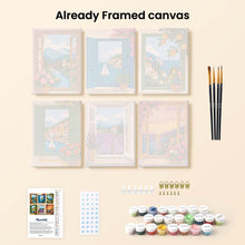Load image into Gallery viewer, Mini Paint by Numbers Set 6"x8" (6 pieces) - Window Views