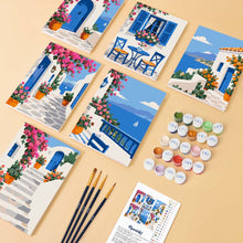 Load image into Gallery viewer, Mini Paint by Numbers Set 6"x8" (6 pieces) - Greek Charm