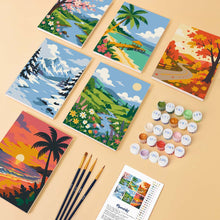 Load image into Gallery viewer, Mini Paint by Numbers Set 6"x8" (6 pieces) - Seasons Around the World