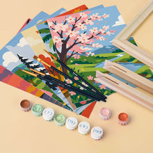 Load image into Gallery viewer, Mini Paint by Numbers Set 6"x8" (6 pieces) - Seasons Around the World