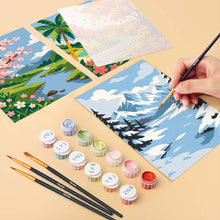 Load image into Gallery viewer, Mini Paint by Numbers Set 6"x8" (6 pieces) - Seasons Around the World