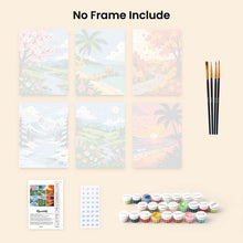 Load image into Gallery viewer, Mini Paint by Numbers Set 6"x8" (6 pieces) - Seasons Around the World