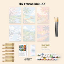 Load image into Gallery viewer, Mini Paint by Numbers Set 6"x8" (6 pieces) - Seasons Around the World