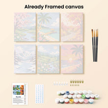 Load image into Gallery viewer, Mini Paint by Numbers Set 6"x8" (6 pieces) - Seasons Around the World