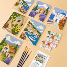 Load image into Gallery viewer, Mini Paint by Numbers Set 6"x8" (6 pieces) - Mediterranean Views