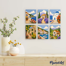 Load image into Gallery viewer, Mini Paint by Numbers Set 6"x8" (6 pieces) - Mediterranean Views