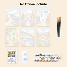 Load image into Gallery viewer, Mini Paint by Numbers Set 6"x8" (6 pieces) - Mediterranean Views