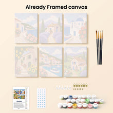 Load image into Gallery viewer, Mini Paint by Numbers Set 6"x8" (6 pieces) - Mediterranean Views